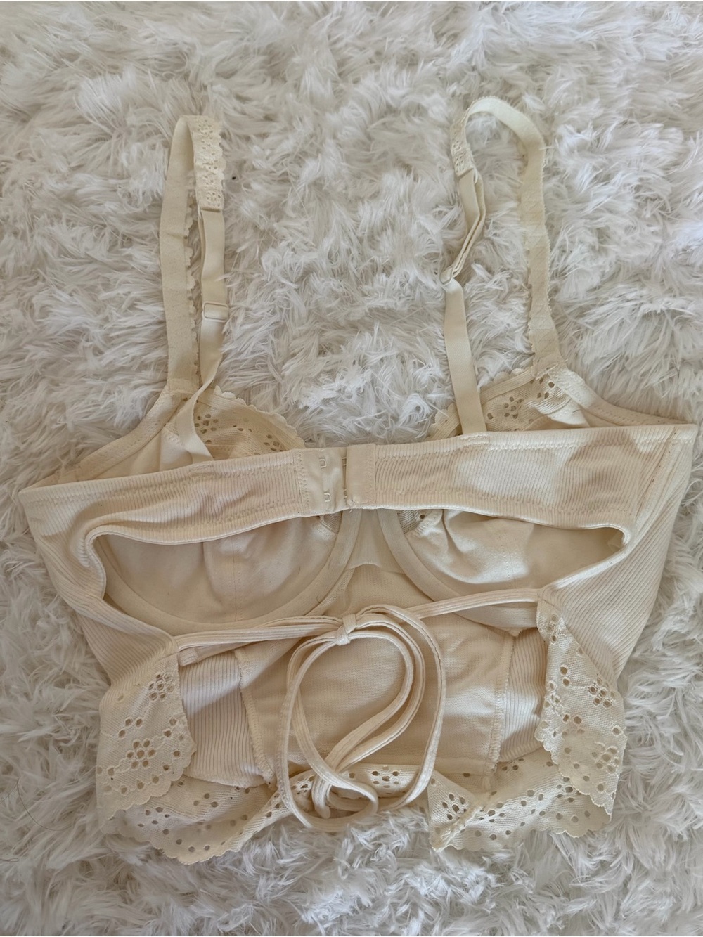 White Lace-Trim Bustier Top - Picture 3 of 5